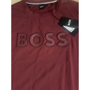 NWT Hugo Boss 3XL Big Polo Crew Neck SS Tee Tshirt Burgundy Red
